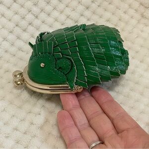 Kate Spade Emerald Green hedgehog coin purse wallet